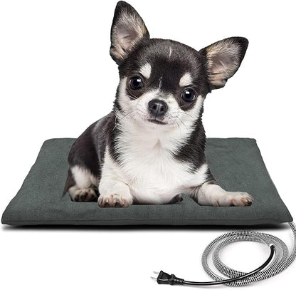 PETNF Outdoor Pet Heating Pad for Cat Dog, Heated Cat Mat Dog Mat with Auto Temperature, Pet Warming Pad Heated Cats Dogs House Cat Bed (S: 19.7'' x 11.8'', Gray)