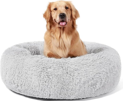 HACHIKITTY Calming Donut Cuddler Dog Bed, Indoor Puppy Beds for Large Dogs, XLarge 36''