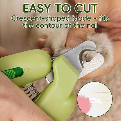 Dog Nail Clippers,Dog Nail Trimmers for Small Medium Dogs and Cats - Professional Grooming Tool with Safety Lock, Sharp Stainless Steel Blade Prevents Splitting，Includes Nail File (Green-mini)