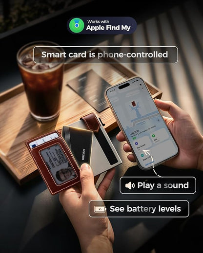 Wallet Tracker Card (iOS Only) Apple MFi Certified Slim Tracking Card, Rechargeable Bluetooth AirTag Smart Card for Apple Find My, GPS Item Finder IP68 Waterproof Locator for Keys, Pets, Luggage