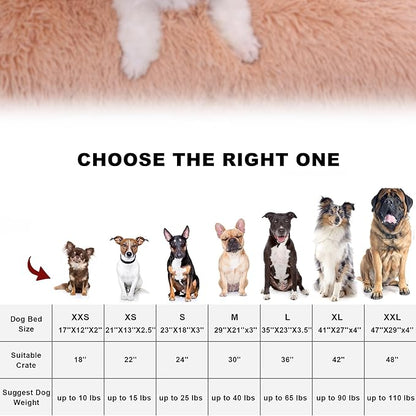 Bedfolks Plush Waterproof Dog Crate Bed, Removable Washable Cover, Faux Fur, Fluffy Kennel Bed 17"x12", Camel