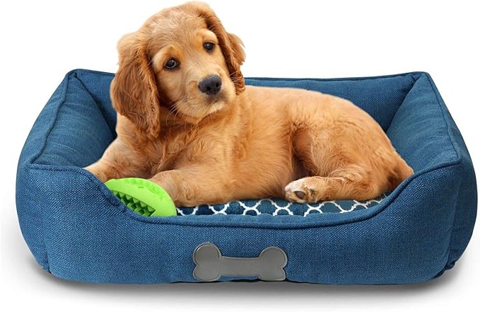– Premium Dog or Cat Bed | Large Dog Bed Measures 30 x 23 x 7, Perfect for Pets up to 55 lbs. | 100% Polyester Pet Bed | Ocean Blue