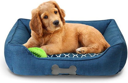– Premium Dog or Cat Bed | Large Dog Bed Measures 30 x 23 x 7, Perfect for Pets up to 55 lbs. | 100% Polyester Pet Bed | Ocean Blue