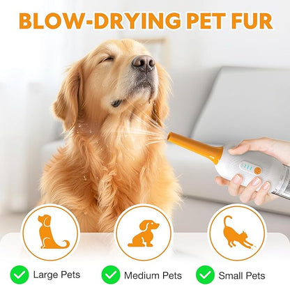 Cat Dog Grooming Vacuum Kit with Brush, Low-Noise Pet Hair Shedding Trimming Grooming for Indoor Cats Dogs, 4 in 1 Pet Vacuuming Groomer for Long or Short Haired Kitten Accessories(White)