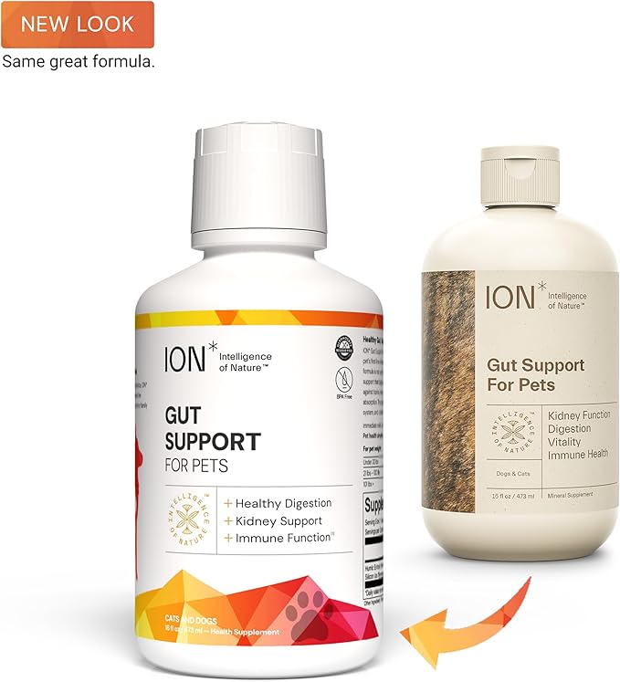 ION* Intelligence of Nature Gut Support For Pets - Liquid Probiotics Drops Alternative for Dogs & Cats, Digestive Health for Puppies, Skin & Hair Health - 16 fl oz (Pack of 1)