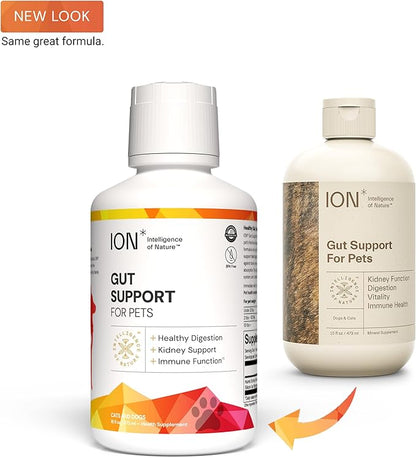 ION* Intelligence of Nature Gut Support For Pets - Liquid Probiotics Drops Alternative for Dogs & Cats, Digestive Health for Puppies, Skin & Hair Health - 16 fl oz (Pack of 1)