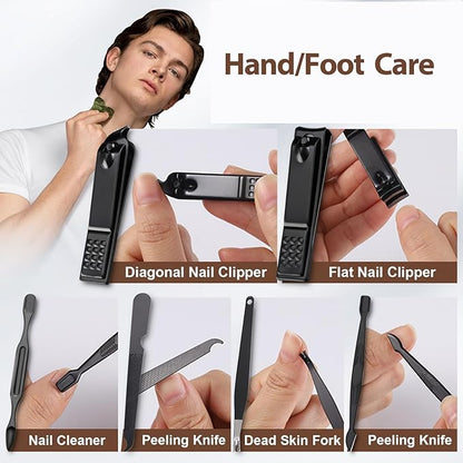 Manicure Set 10 in 1 Mens Gifts Travel Nail Clipper Kit, Christmas Stocking Stuffers for Men and Women, Nail Grooming Kit Birthday Christmas Gifts for Him Her Boys Girls Husband Boyfriend