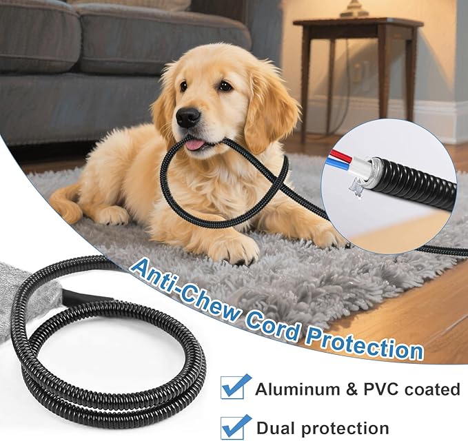 GOLOPET Dog Heating Pad 28x18 in with Smart Thermostat Switch and Power Line Protection Tube,Obtained MET and UL Dual Certification,Waterproof Puppy Heating Pad- Gray 1