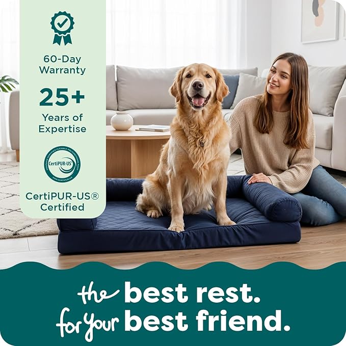 FurHaven Classic Sofa Orthopedic Dog Bed for Large Dogs With Orthopedic Egg Crate with a Solid Orthopedic Foam Base for Joint Support, Removable Washable Cover, Jumbo XL, Quilted Sofa, Coffee