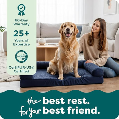 FurHaven Classic Sofa Orthopedic Dog Bed for Large Dogs With Orthopedic Egg Crate with a Solid Orthopedic Foam Base for Joint Support, Removable Washable Cover, Jumbo XL, Quilted Sofa, Coffee