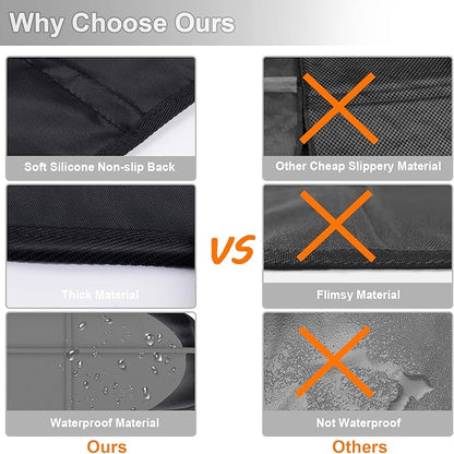 XHYANG Car Seat Protector,2 Pack Automotive Seat Protectors Baby Carseat Pad Waterproof & Durable 600D Fabric for Child Baby Car Seat Mat Vehicle Pet Cover 2 Storage Pockets (2 Pack Gray)