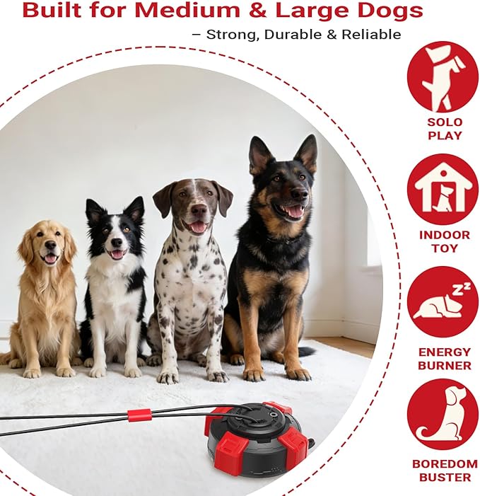 Dog Chew Toy, Suction Cup Dog Toy for Aggressive Chewers, 2.68" Interactive Tug Ball, Durable Rope Toy for Medium Large Dogs to Release Energy & Relieve Anxiety