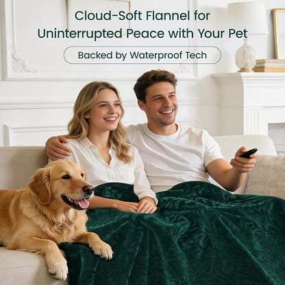 LOOBANI Waterproof King Size Blanket: Soft Flannel Water Proof Bed Blanket 85"x108" with a Storage Bag, Stain & Leak Proof King Throw Bblanket for Adults, Kids, Pets, Movie Night, Travel