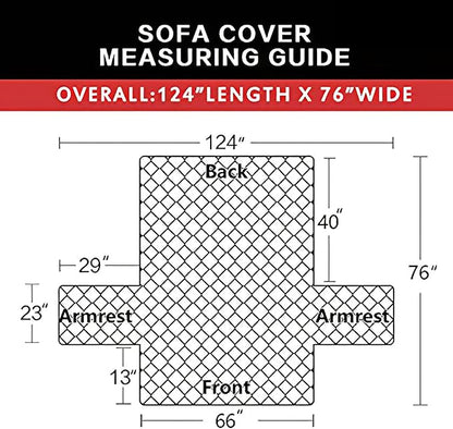 Easy-Going Reversible Couch Cover for 3 Cushion Couch Sofa Cover for Dogs Water Resistant Furniture Protector Cover with Foam Sticks Elastic Straps for Pet Cat (Sofa, Orange/Black)
