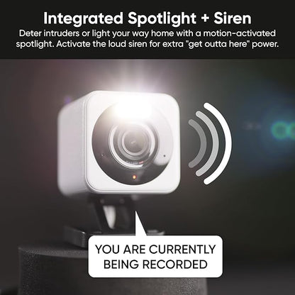 WYZE Cam v4 (Latest Model), 2.5K AI Security Camera, Indoor/Outdoor Cameras for Home Security, Baby Monitor & Pet Camera, Color Night Vision, No Subscription Required, Free Expert Help (2 Pack)