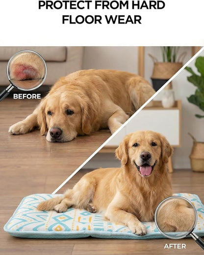 Dog Cooling Mat for Dogs & Cats, Soft Breathable Cooling Pad for Dog Bed, 30"x20" Self Cooling Crate Mat for Dogs, No Gel Washable Non-Slip Pet Cooling Mat Indoor Outdoor, Bohemia