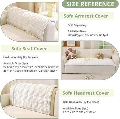 OstepDecor Washable Couch Cover for Dogs, Thick Pet Friendly Sofa Covers, Soft Couch Protector, Paw Cart Sofa Slipcovers, Cushion Protector for Leather, Sectional, Loveseat (20" x 24", White)