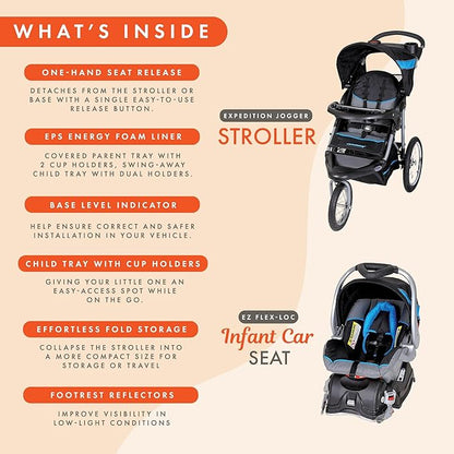 Baby Trend Expedition® Jogger Travel System with EZ Flex-Loc® Infant Car Seat, Millenium Blue