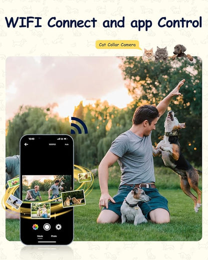 2K Pet Collar Camera with Phone 32GB SD Card 20MP Dog Collar Camera, PetCamera with Remote, Accessories Newly Upgraded Multifunctional ActionCamera