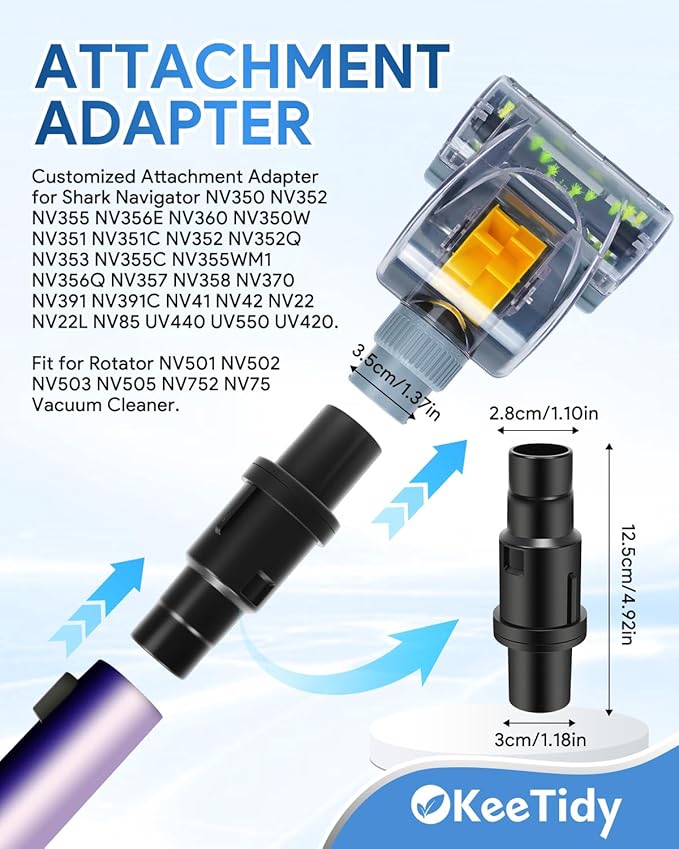 Upgraded Pet Hair Power Brush Attachment for Shark Navigator NV350 NV351 NV352 NV356 NV357 NV360 NV22 NV42 and Rotator Vacuums NV501 NV502 NV752 NV751,Replaces Part 119FFJ 351FJV540 224FFJ480