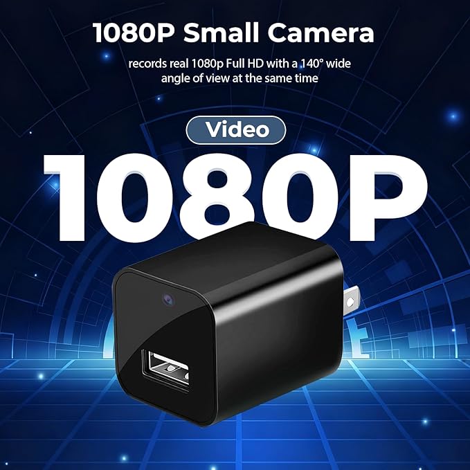 PATTERSON 1080P Hidden Camera USB Charger - Mini Wireless Spy Camera with WiFi & Motion Detection - Ideal for Home Security, Baby Monitoring, and Pet Surveillance