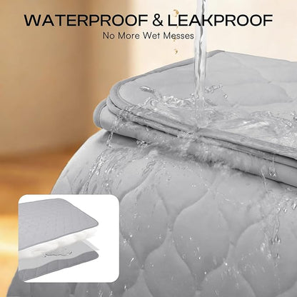 Luciphia Waterproof Cooling Mat for Dogs Couch Cover Q-MAX>0.5, Leakproof Pet Pad Non-Slip Throw Blanket for Cat Puppy Crate Bed Protector Outdoor (Cloud Grey, 30x70 inches)