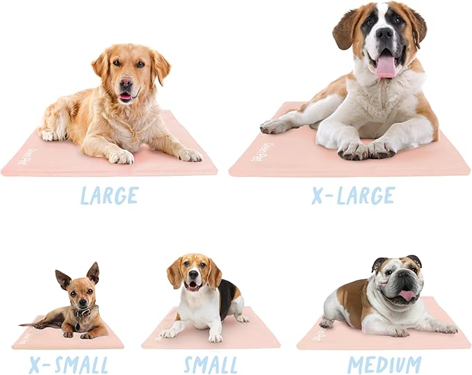 The Green Pet Shop Dog Cooling Mat Cover - Small, Nude/Pink - Protect Your Cool Pet Pad from Dirt & Damage - Machine Washable