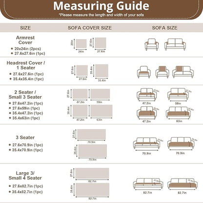 OstepDecor Washable Couch Cover for Dogs, Thick Pet Friendly Sofa Covers, Soft Couch Protector, Paw Cart Sofa Slipcovers, Cushion Protector for Leather, Sectional, Loveseat (27.6" x 82.7", Brown)