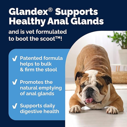 Vetnique Glandex Dog Fiber Supplement Powder for Anal Glands with Pumpkin, Digestive Enzymes & Probiotics - Vet Recommended (Regular or Advanced Strength) - Boot The Scoot (2.5 oz, Pork Liver)