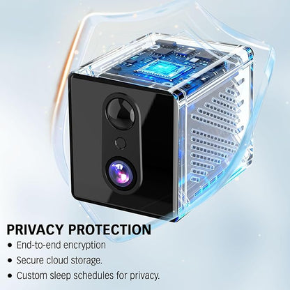 javiscam 4K Security Camera with 64GB SD Card, Battery Powered Security Cam, 100-Day Standby, AI Human Detection, Night Vision, Real-Time Alert, Baby Monitor, Pet Cam for Home or Office