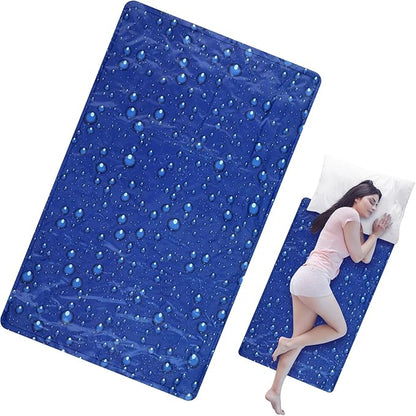 Drydiet Cooling Pad Mat for Sleep Cooling Mattress Pad Gel for Bed, Relieve Pain, Summer Hot Flashes, Adult, Pets, No Water or Electricity Required(Plain,Dark Blue,48 x 28 Inch)