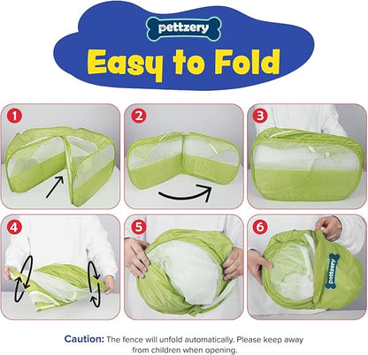 Small Animal Playpen with Zippered Top, Portable Waterproof Pet Cage (47"x23") for Kitten, Bunny, Guinea Pig, Hamster, Chicken Brooder, Indoor & Outdoor Exercise Pen, Foldable Design