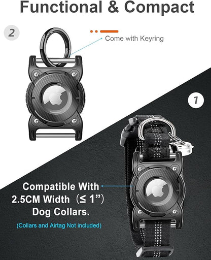 ONEONTA for Airtag Dog Collar Holder 4 Pack | Airtag Dog Waterproof - Airtag Holder for Dog Collar with Removable Metal Loop, Sturdy TPU,Lightweight,Compact Size,Fit 1" Width Collar,Airtag 1st,2nd Gen