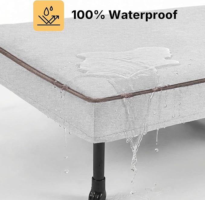 Veehoo Elevated Dog Bed with Waterproof Cushion Mat, Cooling Raised Dog Beds with Padded Top, Washable Outdoor Dog Bed, Orthopedic Pet Cot for Indoor & Outdoor, Large Dog Bed 42" x 30", Dark Grey