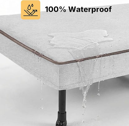 Veehoo Elevated Dog Bed with Waterproof Cushion Mat, Cooling Raised Dog Beds with Padded Top, Washable Outdoor Dog Bed, Orthopedic Pet Cot for Indoor & Outdoor, Large Dog Bed 42" x 30", Dark Grey