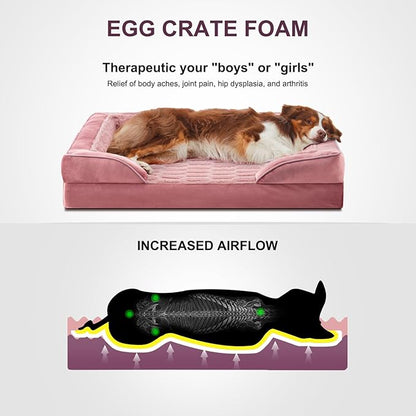 FURTIME Orthopedic Bed for Large Dogs, XL Washable Dog Beds Large Sized Dog, Comfy Supportive Foam Pet Couch Bed with Removable Washable Cover, Waterproof Extra Large Sofa Bed Foam and Nonskid Bottom