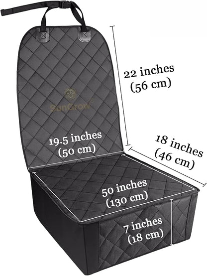 SunGrow Ferret & Dog Front Seat Car Cover, Bucket Seat Protector for Dogs, Captain Chair Seat Cover, Non-Slip Pet Car Seat Protector, Universal Fit, Washable Pet Seat Cover, Pet Travel Accessories
