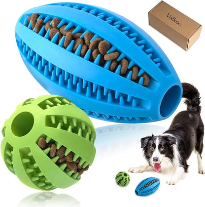 Volkee 2 Pack Puzzle Toy for Large Dogs, Interactive Dog Enrichment Toys, Toy to Keep Them Busy, Treat Dispensing Ball for Dog Teething and Training