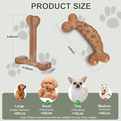 Dog Chew Toys for Aggressive Chewers 2 Pack Tough Dog Bone Toy for Small Medium Large Breed to Keep Them Busy (Small-Under 20LBS, Bacon Flavored)