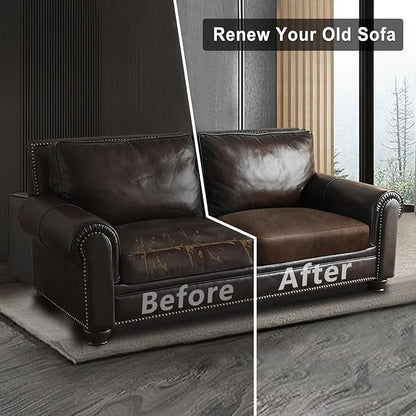 ANARACHON Leather Look Couch Cushion Covers Sofa Seat Slipcovers Sets Couches Furniture Protector for Sectional Armchair Loveseat Pets Kids Stretch Spandex Fabric (2 Cushion Loveseat, Brown)