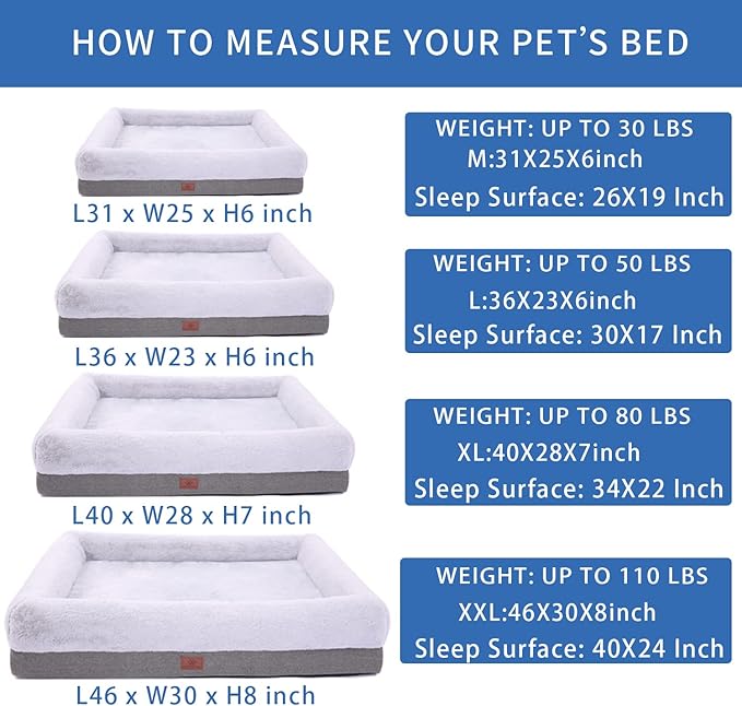 WINDRACING Orthopedic Dog Bed for Medium Dogs, Bolster Sides Dogs Sofa Bed with Removable Washable Cover & Non-Skid Bottom, Soft Pet Bed with Egg Foam Dog Couch for Sleeping, 31 x 25 Inch, Gray