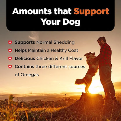 Nutri-Vet Skin & Coat Biscuits for Dogs, Tasty Dog Treat, Skin and Coat Supplement, Omega 3 Fish Oil, Made with Omega 3 and Biotin, Fish Oil Treat for Pets, Chicken & Krill Flavor, 16 oz