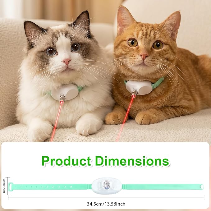 Walfront Automatic Interactive Cat Toy for Indoor Cats, USB Rechargeable Adjustable Height 9.1–13.4in with 2 Modes & 41° Angle, Hands-Free Chase Play for Kittens & Adult Cats, Fun Exercise