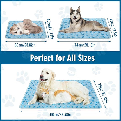 Upgraded Cooling Mat for Dogs,Washable Pet Cooling Pad for Cats Portable Dog Cool Blanket,Non-Toxic for Indoor Outdoor Use - No Water Needed