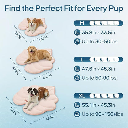 Vagascape Dog Cooling Mat, Washable Pet Cooling Mat, 35" x 33" Thick & Durable Large Cooling Mat for Dogs, Portable Foldable Premium Cooling Pad for Indoor, Outdoor, Travel, Camping, Patio and Beach