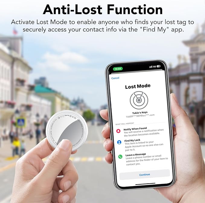 2026 New [Apple MFi Certified] (iOS Only) Tracker Tags-4 Pack, Tukio Bluetooth 5.3 GPS Tracker for Apple Find My, Replaceable Battery, 100dB Key Finder and Item Locator for Car, Keys, Luggage, White