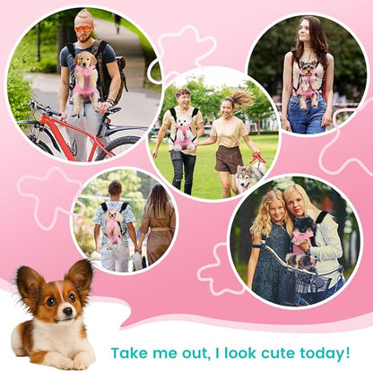 Mosago Dog Backpack Carrier, Thick Straps & Cushion, Pet Sling Front Backpacks for Small Medium Dogs 7-11 Lbs, Legs Out, Adjustable Wearable Puppy Chest Travel Bag, Easy-Fit for Hiking/Walking/Camping