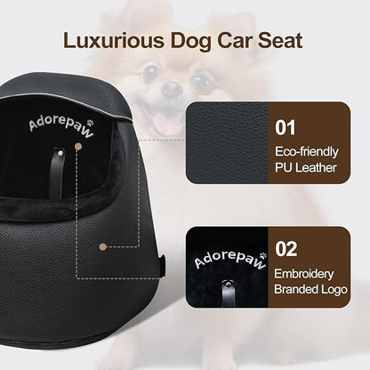 Small Dog Car Seat Under 13lbs - Luxury PU Leather Dog Booster Car Seats for Small Dogs with Removable Inner, Can be Used as Pets Carrier Bag