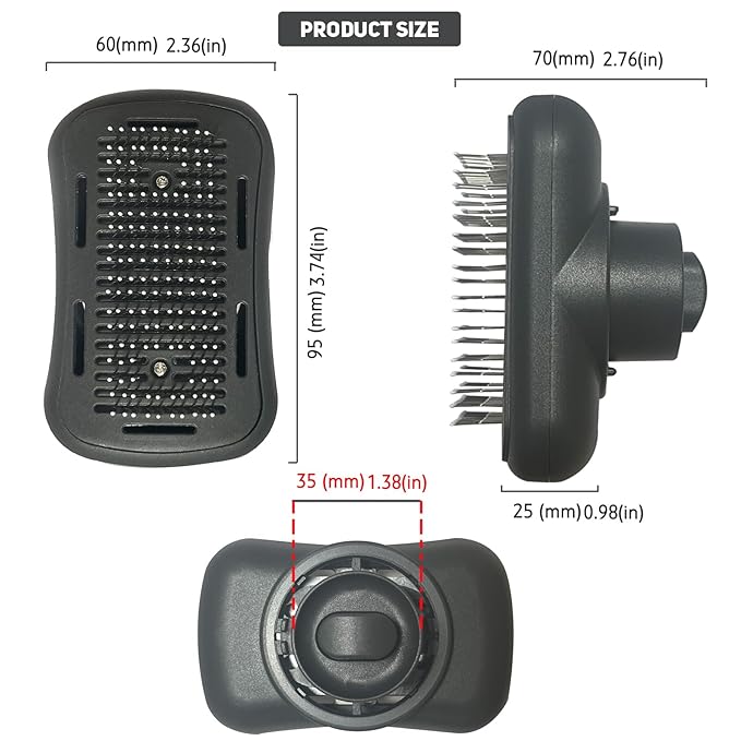 Pet hair blowing comb-Skin Friendly Grooming Tool for Dogs, Cats, and Puppies, Deshedding and Hair Removal for Long and Short Haired Pets (dark gray)