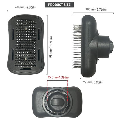 Pet hair blowing comb-Skin Friendly Grooming Tool for Dogs, Cats, and Puppies, Deshedding and Hair Removal for Long and Short Haired Pets (dark gray)